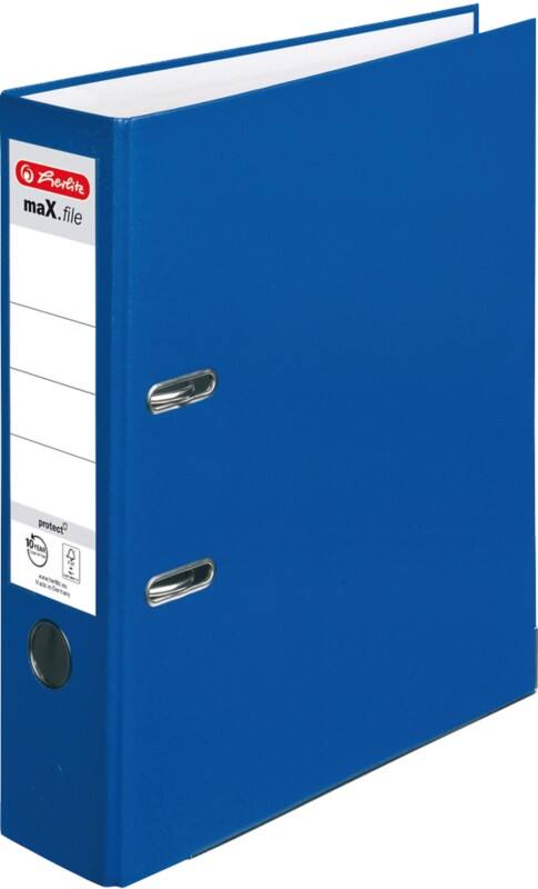 herlitz maX.file protect Ordner Breit A4 80 mm Blau 2 Ringe 5480405 Kunststoff Texturiert Hochformat