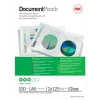 GBC Document Laminierfolien A5 Glänzend 125 Mikron (2 x 125) Transparent 100 Stück