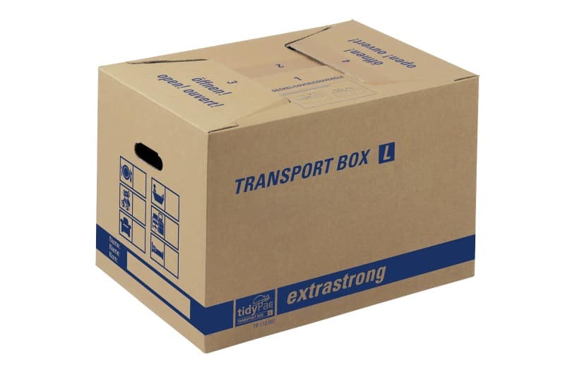 tidyPac TRANSPORT BOX extrastrong Umzugskarton Pappkarton 360 (B) x 510 (T) x 370 (H) mm Braun 10 Stück