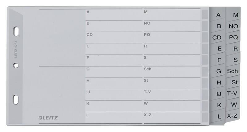 Leitz A - Z Alphabetische Register A4/A5 Grau 20-teilig PP (Polypropylen) 3 Löcher 1267