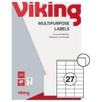 Viking Universaletiketten Ablösbar 70 x 31mm Weiß 2700 Stück