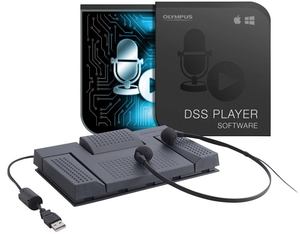 OLYMPUS Audio-Transkriptions-Kit AS-2400 Schwarz