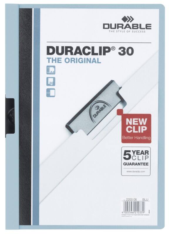 DURABLE Klemmmappe Duraclip A4 Hellblau