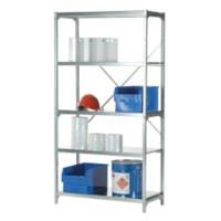 Manuflex Regalsystem 5 Fachböden Stahl 1.030 x 600 x 2.000 mm Silber