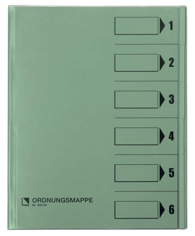 Bene Ordnungsmappe DIN A4 Grün Hartpappe (RC) 6-teilig 25,3 x 31 cm