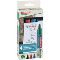 edding 31 Flipchart-Marker Mittel Rundspitze 1,5 - 3 mm Färbig sortiert Nachfüllbar Wasserbeständig 4 Stück