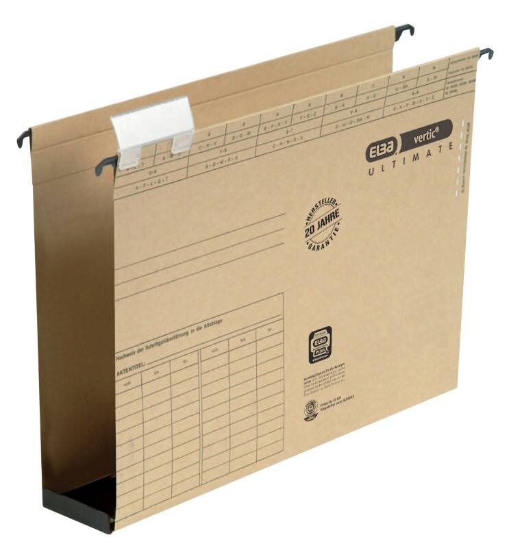 ELBA Ultimate Hängeregistratur A4 U-Boden Braun Blauer Engel UZ56 (Recyclingkarton Schreibwaren) 25 Stück