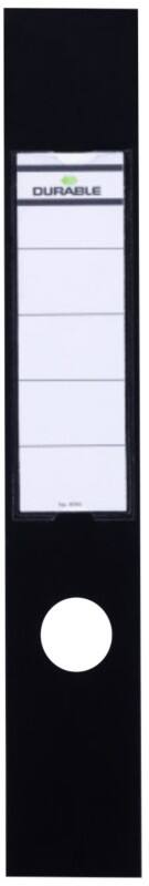 DURABLE ORDOFIX Selbstklebende Rückenschilder 60 x 390 mm Schwarz 10 Stück