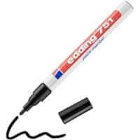 edding 751 Permanent Lackmarker Schwarz Fein Rundspitze 1 - 2 mm  Wasserbeständig