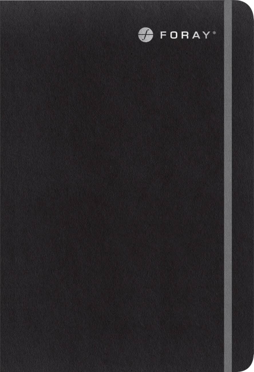 Foray Executive B5 Fallgebunden Schwarz Soft PU Cover Notizbuch Kariert 100 Blatt