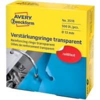 AVERY Zweckform Economy 3510 Verstärkungsringe PP (Polypropylen) Transparent 13 (Ø) mm 500 Stück