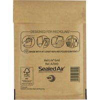 Sealed Air Luftpolster-Versandtaschen A/000 Gold Ohne Fenster 110 (B) x 160 (H) mm Abziehstreifen 100 Stück