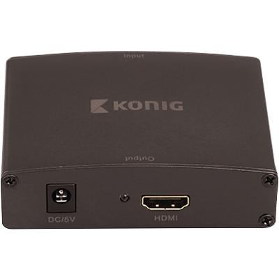 König VGA zu HDMI Adapter VGA Buchse + 2x Cinch Buchse - HDMI Ausgang Grau