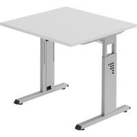 Hammerbacher Höhenverstellbarer Schreibtisch Matrix Lichtgrau 800 x 800 x 850 x 68 - 85 mm