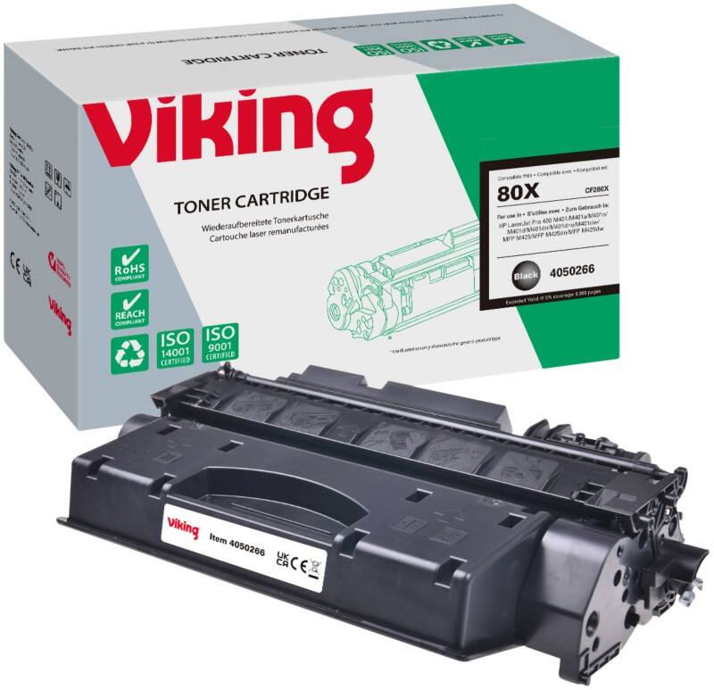 Viking 80X Kompatibel HP Tonerkartusche CF280X Schwarz