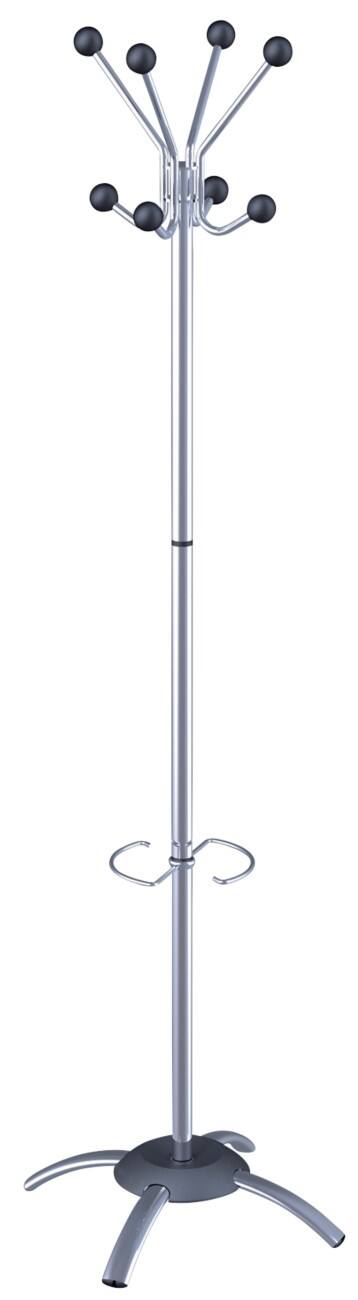 Realspace Garderobenständer 8 Haken Silber