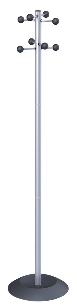 Realspace Garderobenständer 8 Haken Silber, Grau