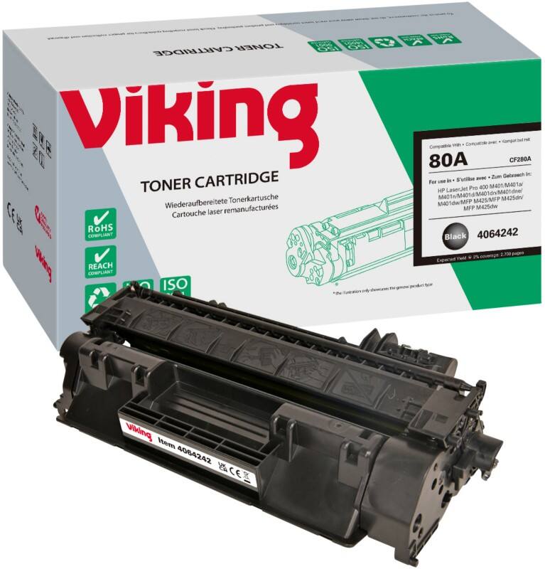 Viking 80A Kompatibel HP Tonerkartusche CF280A Schwarz