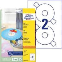 Avery L6043-25 CD-DVD-Disketten-Etiketten A4 Weiß 25 Blatt à 2 Etiketten