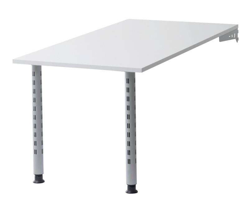 Hammerbacher Anbautisch Stollenwand Weiß