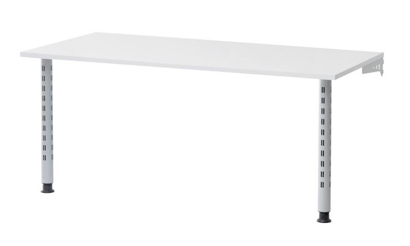 Hammerbacher Anbautisch Stollenwand Weiß