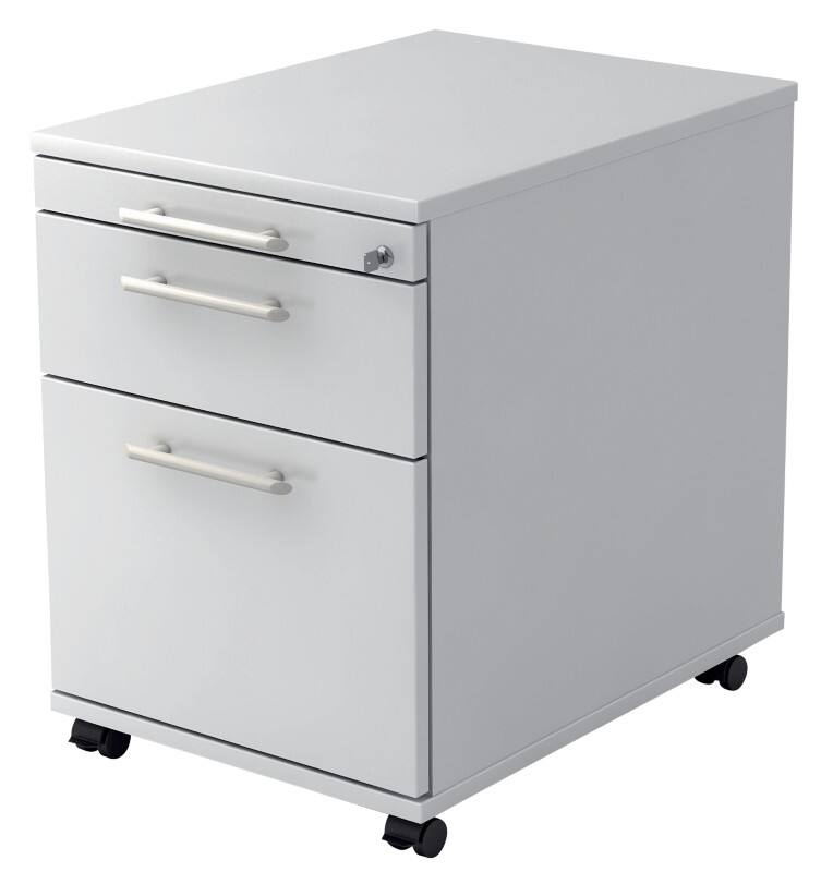 Hammerbacher Rollcontainer Stollenwand Weiß 42,8 x 58 x 59 cm