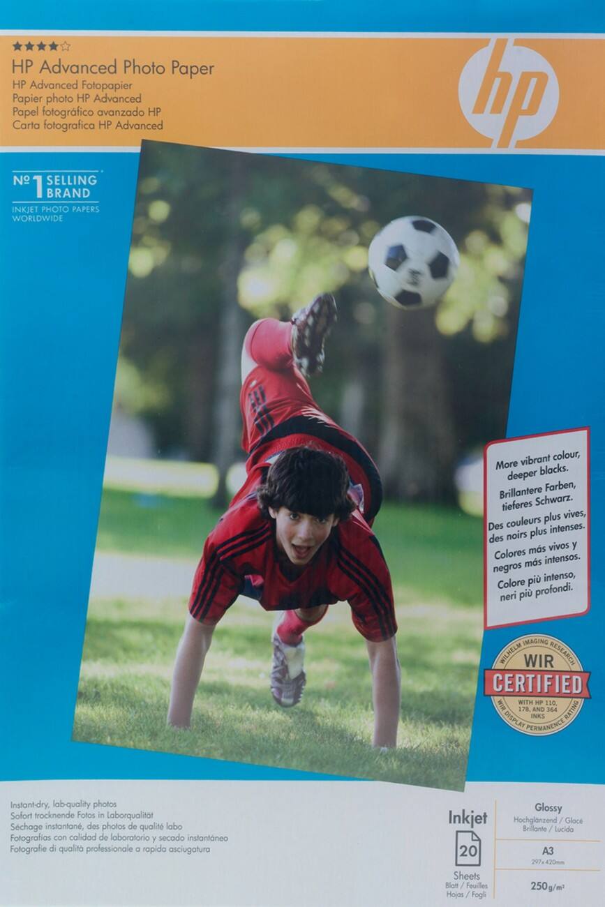 HP Inkjet Fotopapier Advanced DIN A3 250 g/m² Weiß 20 Blatt