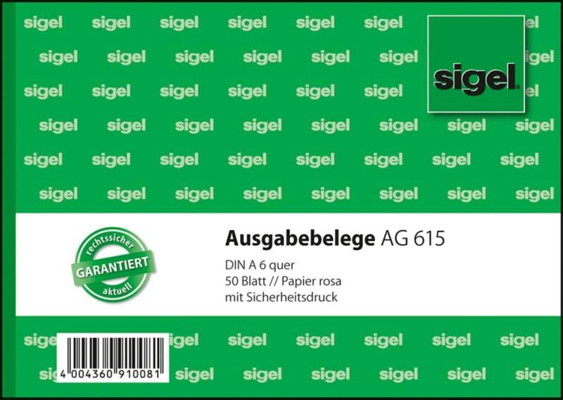 Sigel Ausgabebeleg AG615 DIN A6 quer 25 Blatt