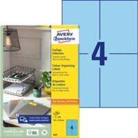 AVERY Zweckform Universaletiketten 3457 105 x 148 mm Rechteckig Blau 100 Blatt à 4 Etiketten