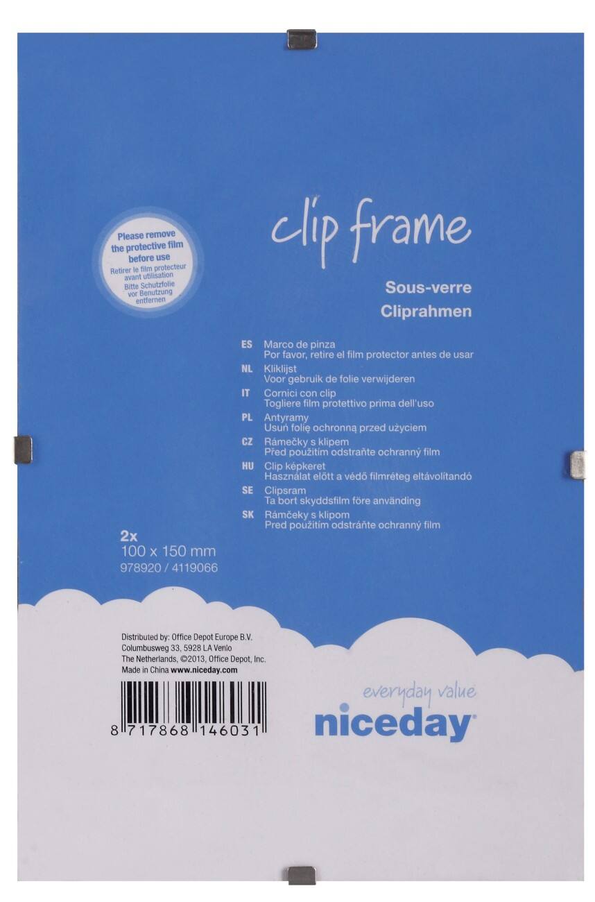 Niceday Clip-Bilderrahmen Clip Frame 978920 Transparent 2 Stück