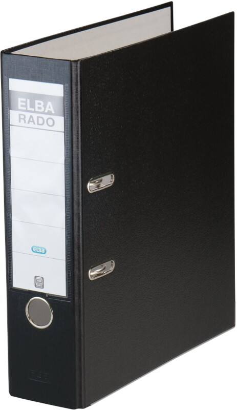 ELBA Rado Brilliant Ordner Breit A4 80 mm Schwarz 2 Ringe Kunststoff