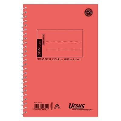 Ursus Style 135 x 90 mm Drahtgebunden orangefarbener Pressspanumschlag Notizbuch quadratisch 48 Blatt