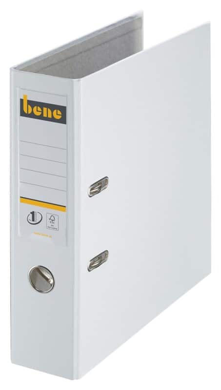 Bene No.1 Power Breit Ordner A4 80 mm Weiß 2 Ringe 291400 Kunststoff Hochformat