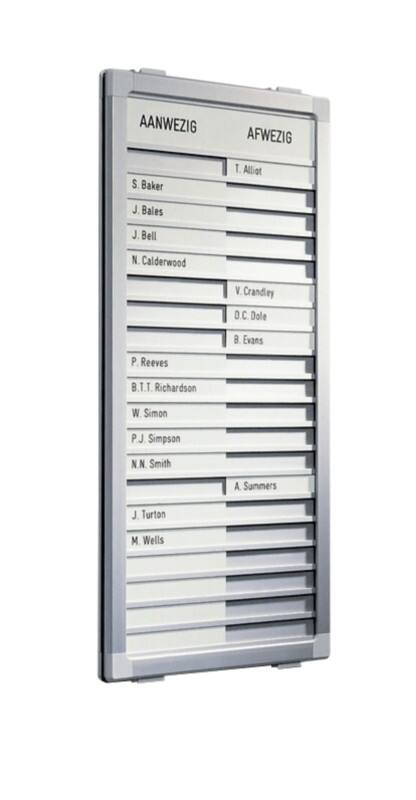 Legamaster PROFESSIONAL Anwesenheitstafel 26 (B) x 77 (H) cm Aluminium, Kunststoff Silber