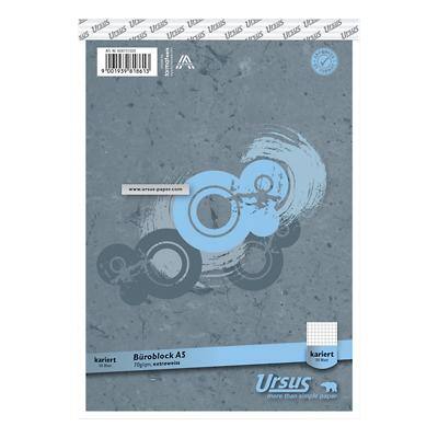 Ursus Style Notizblock DIN A5 Kariert Geheftet Papier Grau Perforiert 100 Seiten