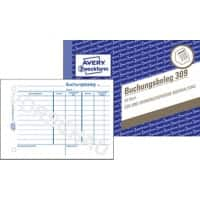 AVERY Zweckform Buchungsbeleg 309 Weiß A6 quer Perforiert 50 Blatt