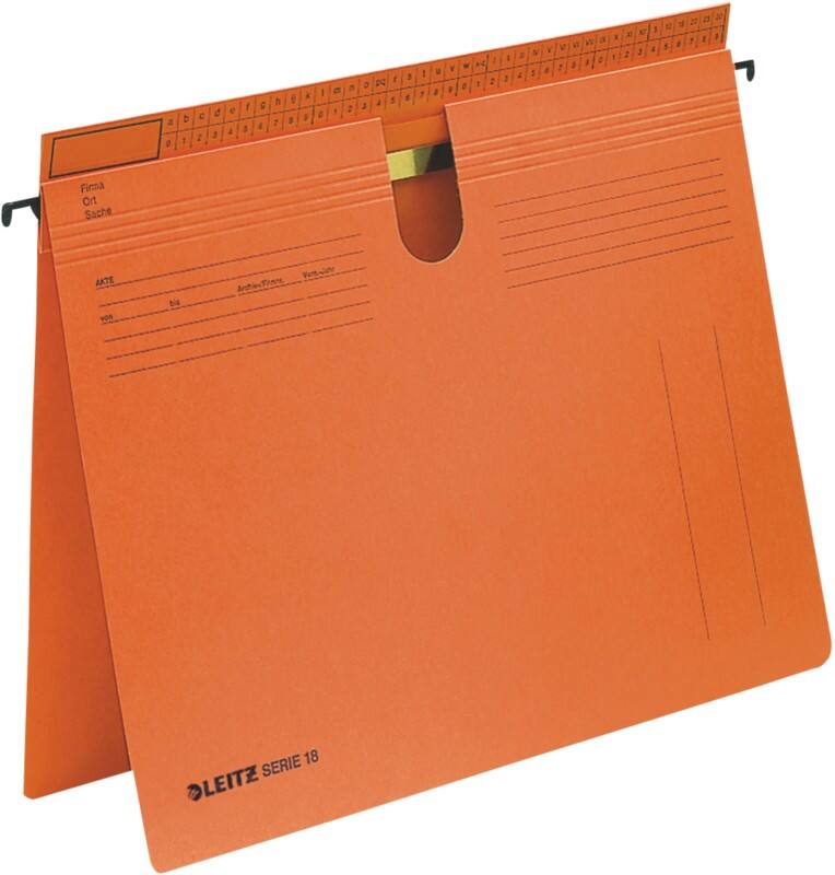 Leitz Series 18 Hängehefter A4 250 g/m² Orange Blauer Engel UZ14b (Recyclingpapier Schreibwaren), Anteil recycelter Pappkarton 100%
