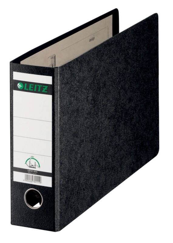 Leitz 180° Breit Ordner A4 80 mm Schwarz 2 Ringe 1074 Hartpappe Wolkenmarmor Querformat Recycled
