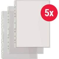 Hetzel Prospekthüllen DIN A4+ Texturiert Transparent 140 Mikron PVC (Polyvinylchlorid) Rechts 11 Löcher 5 Stück