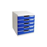 Exacompta Modulo Hängeregistraturschrank PS (Polystyrol) Blau, Grau 5 Schübe 28,8 x 35 x 32 cm