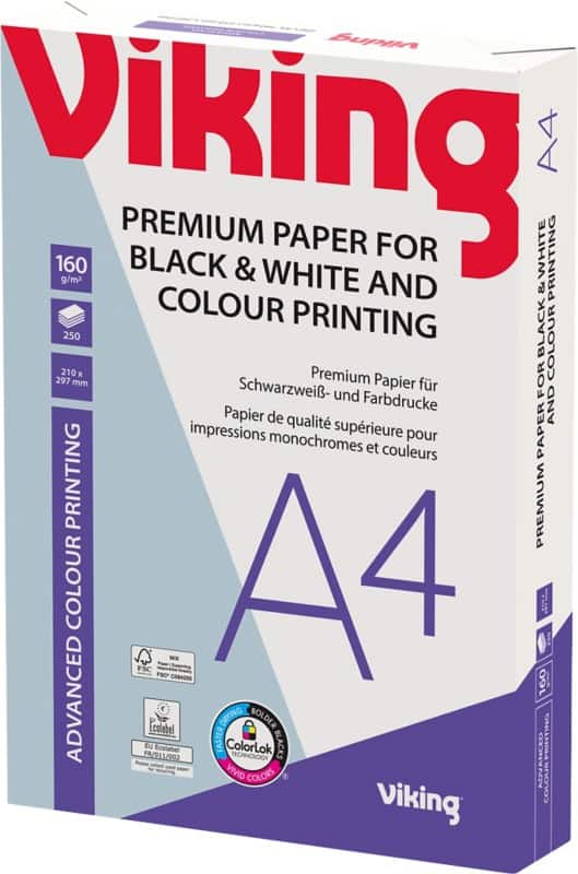 Viking Advanced Colour Printing A4 Druckerpapier Weiß 160 g/m² Glatt 250 Blatt