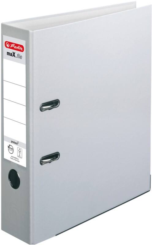 herlitz maX.file protect Breit Ordner A4 80 mm Grau 2 Ringe 5480900 Kunststoff Texturiert Hochformat