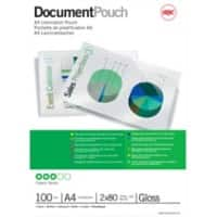 GBC Document Laminierfolien A4 Glänzend 80 Mikron (2 x 80) Transparent 100 Stück