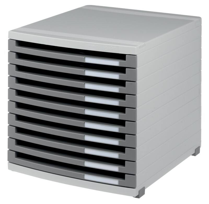 HAN CONTUR Schubladensystem Kunststoff Grau, Hellgrau 10 Schübe 30 x 38,2 x 30,7 cm B4