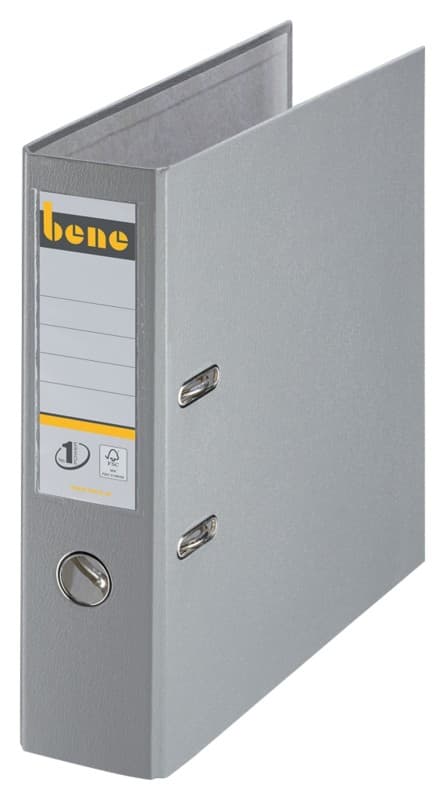 Bene No.1 Power Breit Ordner A4 80 mm Grau 2 Ringe 291400 Kunststoff Hochformat