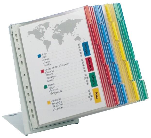 DURABLE FUNCTION Sichttafelsystem 20 Flächen A4 Tischbefestigung Stahl Farbig sortiert
