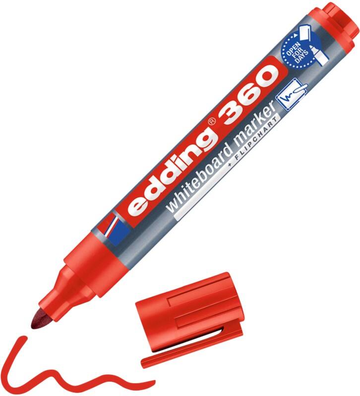 edding 360 Non-permanent Whiteboard-Marker Rot Mittel Rundspitze 1,5 - 3 mm