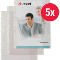 Hetzel Prospekthüllen DIN A4 Texturiert Transparent 140 Mikron PVC (Polyvinylchlorid) Rechts 4 Löcher 5 Stück