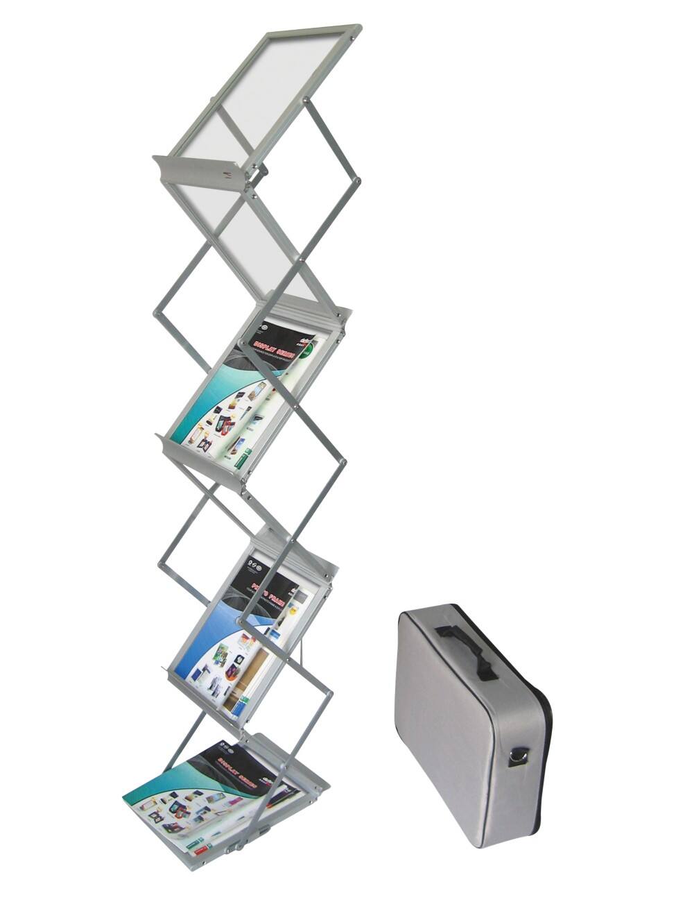 Deflecto Prospektständer 6 x A4 Silber 27,5 x 150 cm