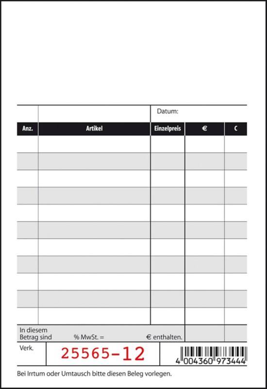 Sigel Kassenbuch fortlaufend nummeriert Spezial 50 Blatt